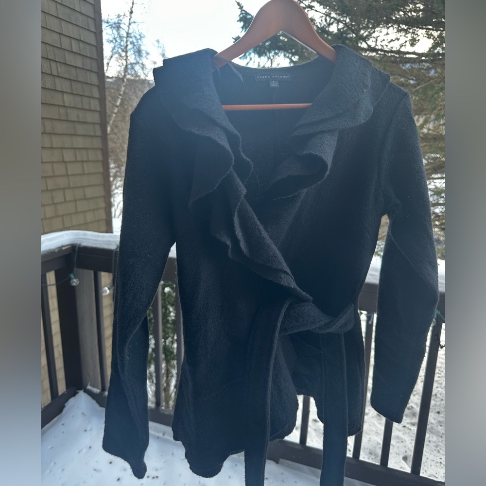 Black Ruffled Cardigan